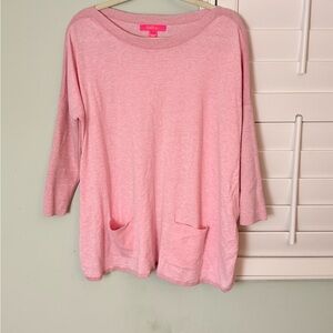 Lilly Pulitzer Pink Shimmer Knit Tunic Top Size M